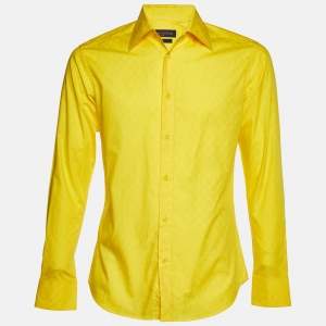 Louis Vuitton Yellow Monogram Jacquard Cotton Button-Up Shirt S