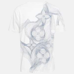 Louis Vuitton White Printed Cotton T-Shirt XL