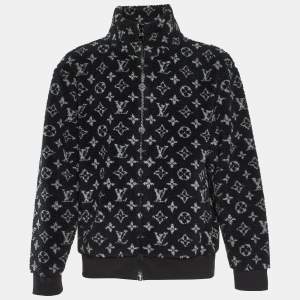 Louis Vuitton Black Monogram Fleece Zip-Up Teddy Jacket L