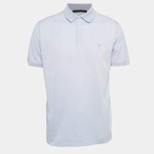 Louis Vuitton Blue Pique Cotton Polo T-Shirt XL