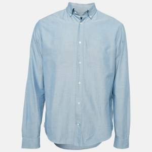 Louis Vuitton Blue Chambray Cotton Button Front Shirt XL