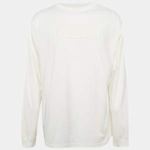 Louis Vuitton White LVM Embossed Cotton Knit Sweatshirt XL