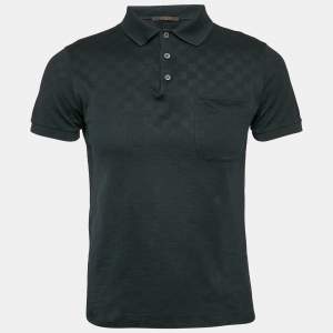 Louis Vuitton Black Damier Cotton Pique Polo T-Shirt XS