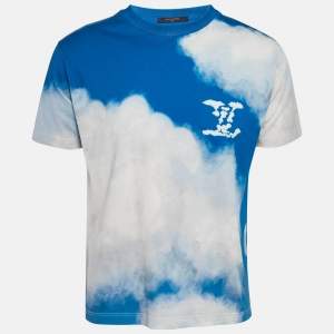 Louis Vuitton Blue Cloud Print Jersey Crew Neck T-Shirt M