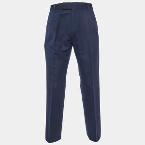 Louis Vuitton Navy Blue Wool Gabardine Pants XL