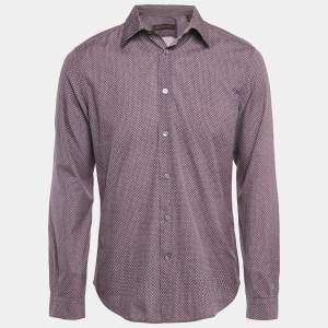 Louis Vuitton Multicolor Logo Print Cotton Button Front Shirt M