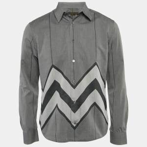 Louis Vuitton Grey Printed Cotton Karakoram Shirt M