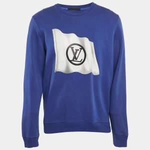 Louis Vuitton Blue Flag Print Cotton Blend Sweatshirt XXL
