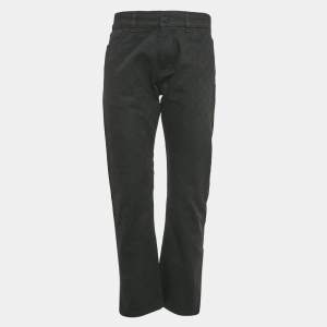 Louis Vuitton Black Monogram Jacquard Denim Jeans M Waist 33"