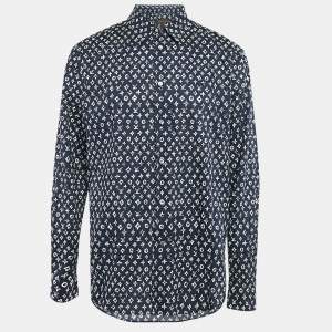 Louis Vuitton Blue Monogram Cotton Regular Fit Shirt XXL