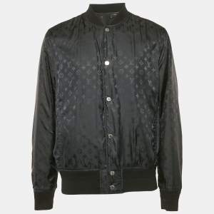 Louis Vuitton Black Leather Reversible Button Front Jacket XL