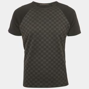 Louis Vuitton Brown Damier Print Jersey Crewneck T-Shirt S