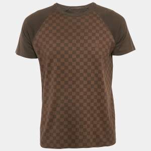 Louis Vuitton Brown Damier Print Jersey Raglan Sleeve T-Shirt M