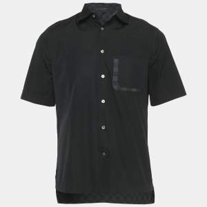 Louis Vuitton Black Cotton Damier Graphite Pocket Short-Sleeve Shirt M