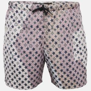 Louis Vuitton Pink Monogram Print Synthetic Swim Shorts M