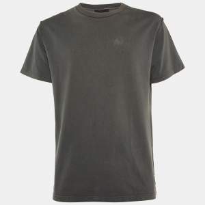 Louis Vuitton Charcoal Grey Cotton Crew Neck T-Shirt M