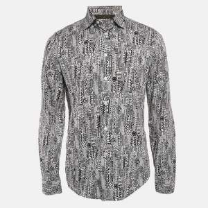 Louis Vuitton Black/White Printed Cotton Button Front Totem Shirt M