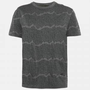 Louis Vuitton Grey Christopher Nemeth Rope Print Jersey Crewneck T-Shirt S