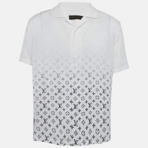 Louis Vuitton White Gradient Monogram Crepe Short Sleeve Shirt M