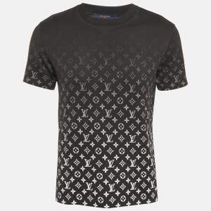 Louis Vuitton Black Monogram Gradient Print Cotton Crew Neck T-Shirt S