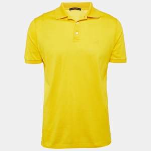 Louis Vuitton Yellow Pique Cotton Polo T-Shirt M