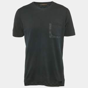 Louis Vuitton Black Cotton Pocket Detail Crew Neck T-Shirt M