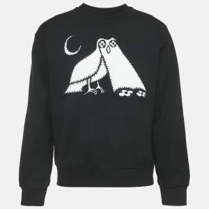 Louis Vuitton Black Cosmic Owl Embroidery Cotton Sweatshirt M