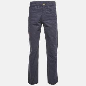 Louis Vuitton Navy Blue Monogram Jacquard Denim Jeans S Waist 31"