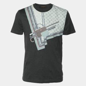 Louis Vuitton Dark Grey Cotton 2017 Graphic Print T-Shirt XS