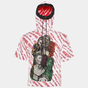 Pre Owned Louis Vuitton X Fornasetti Red Roman Bust Knit Hooded Jumper S 