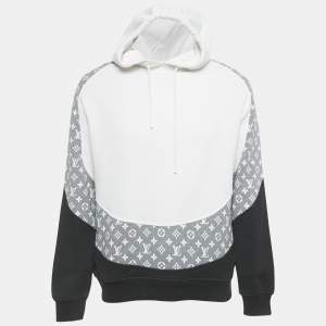 Pre Owned Louis Vuitton Monochrome Monogram Cotton Hoodie L