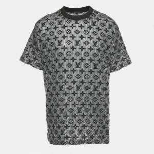 Pre Owned Louis Vuitton Black Monogram Mesh T-Shirt XXL 