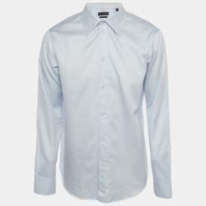 Pre Owned Louis Vuitton Blue Striped Cotton Long Sleeve Shirt L