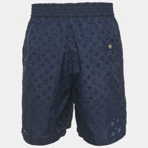 مملوكة مسبقًا Louis Vuitton Blue Nylon Monogram Shorts M