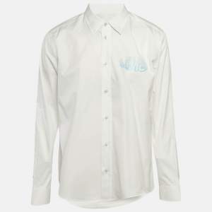 Pre Owned Louis Vuitton White LV Print Cotton Long Sleeve Shirt XL