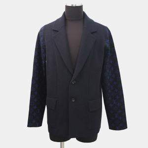 Pre Owned Louis Vuitton Monogram Jacket Size S Navy Wool 100%
