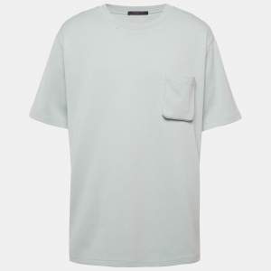 Pre Owned Louis Vuitton Blue Monogram Cotton 3D Pocket T-Shirt 4L