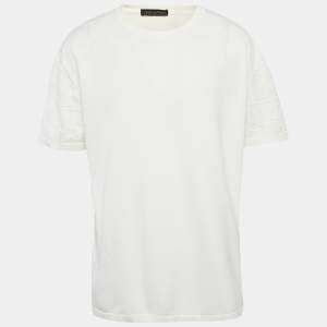 Pre Owned Louis Vuitton White Monogram Gradient Sleeve Cotton T-Shirt 4L