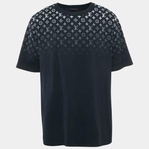 Pre Owned Louis Vuitton Navy Blue Monogram Gradient Jersey T-Shirt 5L
