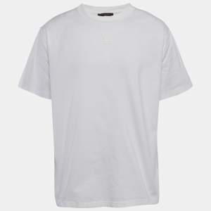 مملوكة مسبقًا تي شيرت لوي فيتون جيرسي مزين بشعار LV أبيض مقاس ضخم جدًا - إكس إكس لارج