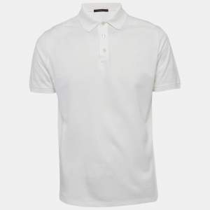 مملوكة مسبقًا تي شيرت لوي فيتون بولو بيكيه أصفر مقاس متوسط