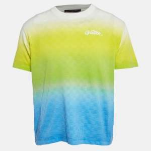 مملوكة مسبقًا تي شيرت لوي فيتون بيكيه متعدد الألوان متدرج مربعات مقاس متوسط (ميديم)