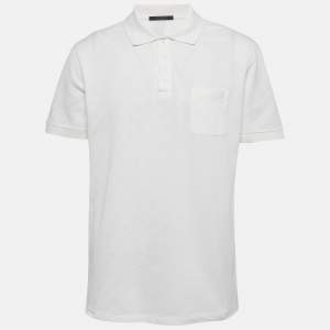 Pre Owned Louis Vuitton White Cotton Polo T-Shirt XL