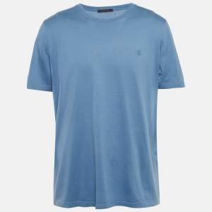 مملوكة مسبقًا Louis Vuitton Blue LV Logo Classic T-Shirt XXL
