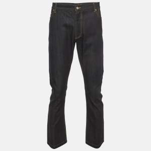 مملوكة مسبقًا Louis Vuitton Navy Blue Denim Straight Fit Jeans L/Waist 34"