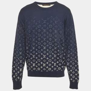 Pre Owned Louis Vuitton Blue Monogram Gradient  Cotton Sweatshirt XL