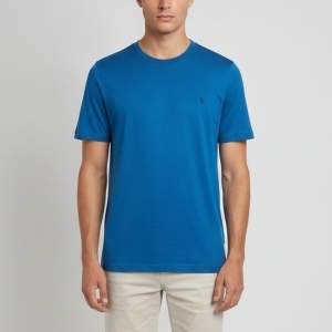 Pre Owned Louis Vuitton Blue Jersey Logo Embroidered Crewneck T-Shirt XL