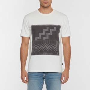 مملوكة مسبقًا Louis Vuitton White Geometric Print Jersey Crewneck T-Shirt XL
