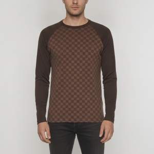مملوكة مسبقًا Louis Vuitton Brown Damier Ebene Print Jersey Raglan Sleeve T-Shirt M