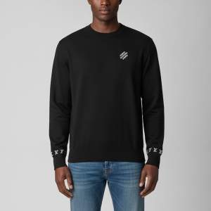 Pre Owned Louis Vuitton Black Knit Crewneck Long Sleeve Pullover S